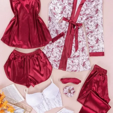 بجامة عرايس ساتان 6 قطع 3017