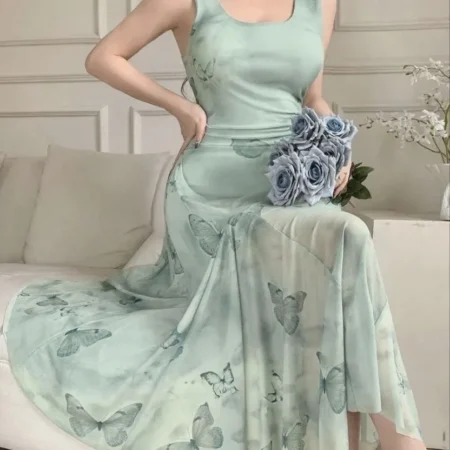 فستان طويل شيفون فاخر 182