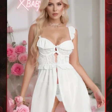 لانجري بيبي دول شيفون و دانتيل 100