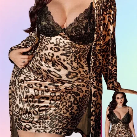 لانجري مقاس كبير تايجر مع روب 459