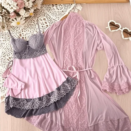 لانجري زبدة وروب شيفون 4669