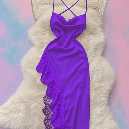 فستان لانجري طويل زبدة 27