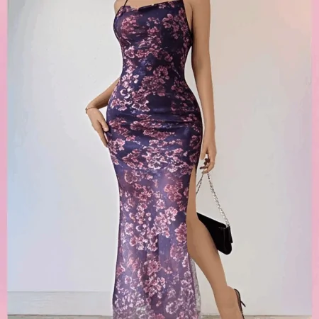 فستان لانجري طويل شيفون شفاف 187