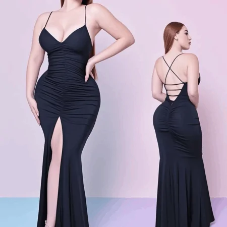 فستان لانجري طويل شيفون شفاف 5961