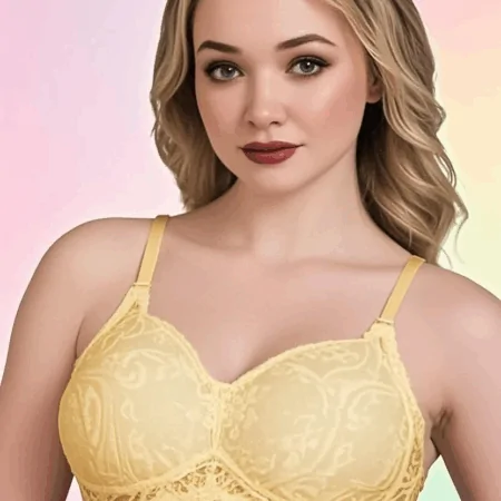 حمالة صدر دانتيل مبطنة مصنوعة من القطن بنسبة 90% والايلاستين بنسبة 10%  ، VE 51