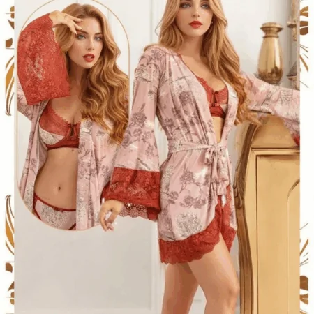 بكيني مع روب طويل بقصة انسيابية